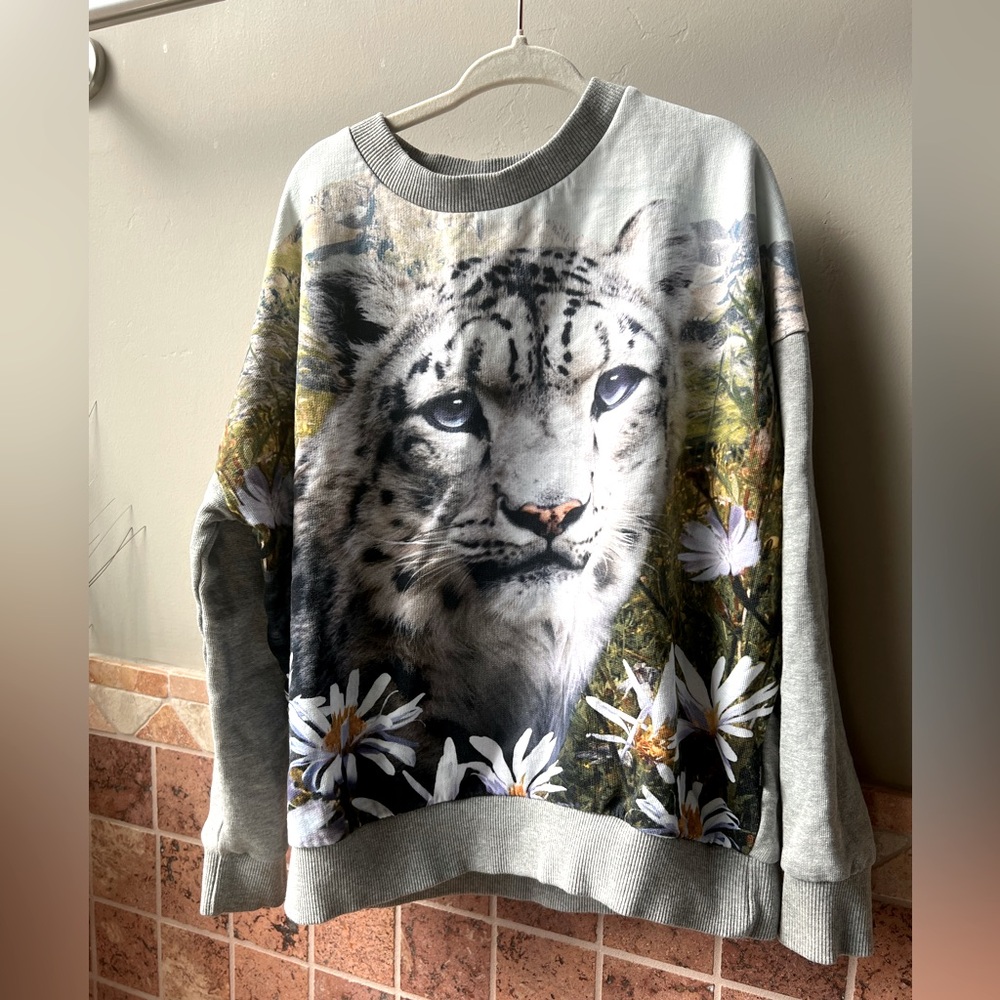 Molo White Tiger Sweatshirt